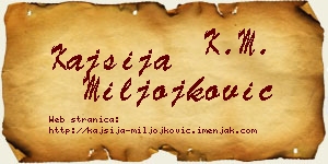 Kajsija Miljojković vizit kartica